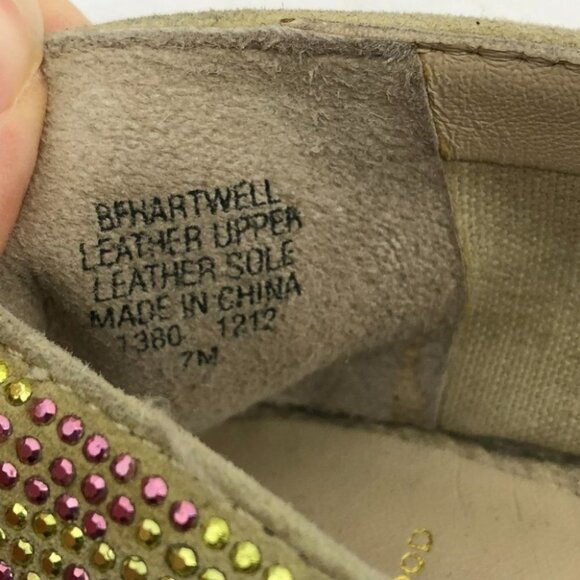 Brian Atwood Hartwell rhinestone  blue tan flat espadrilles women’s size 7 - Picture 7 of 15